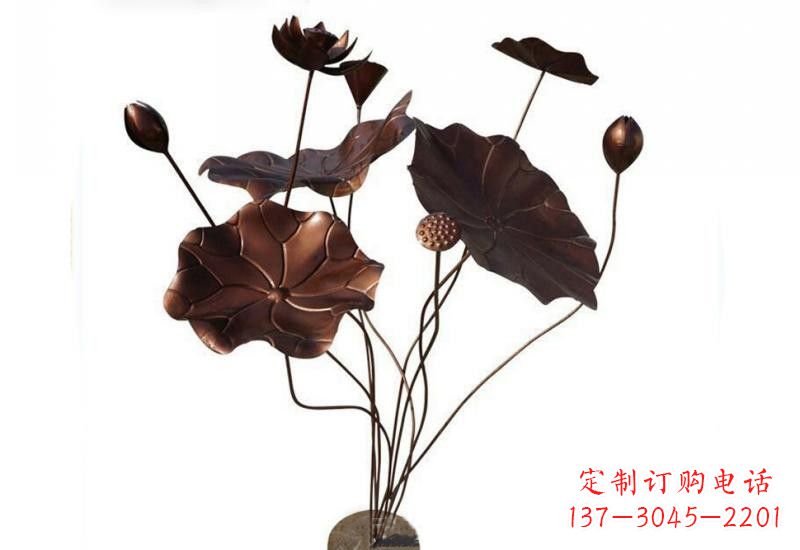 济南传承经典,锻铜荷花雕塑