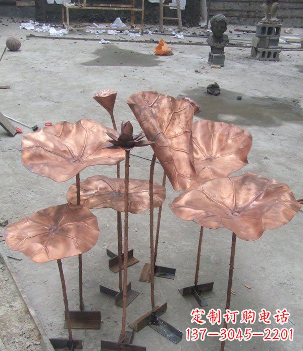 济南中领雕塑荷花锻铜雕塑