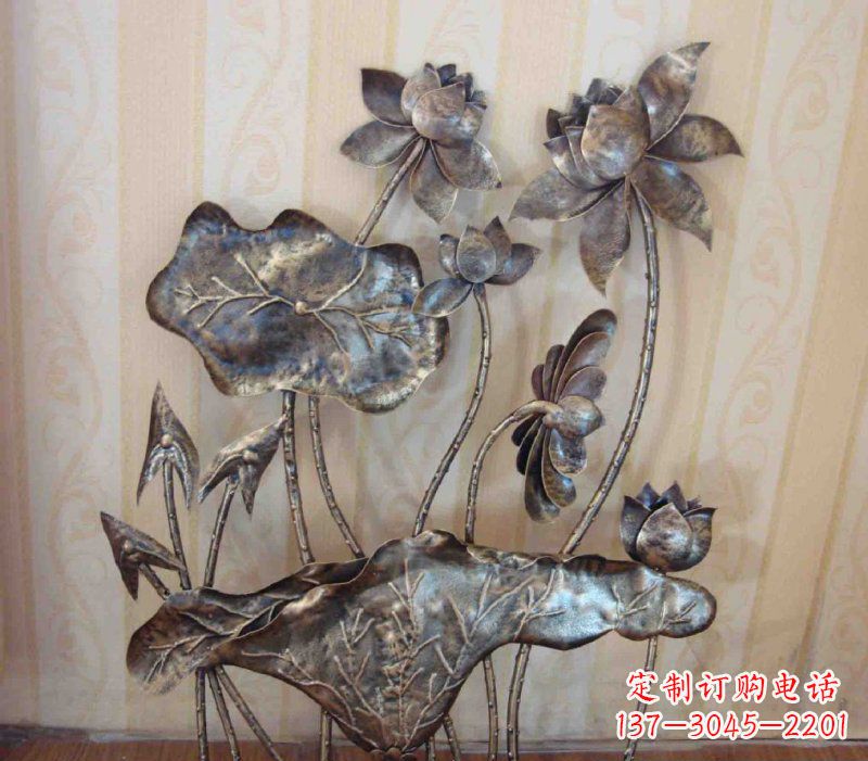 济南中领雕塑精美莲花锻铜雕塑景观