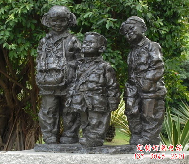 济南公园儿童人物铜雕
