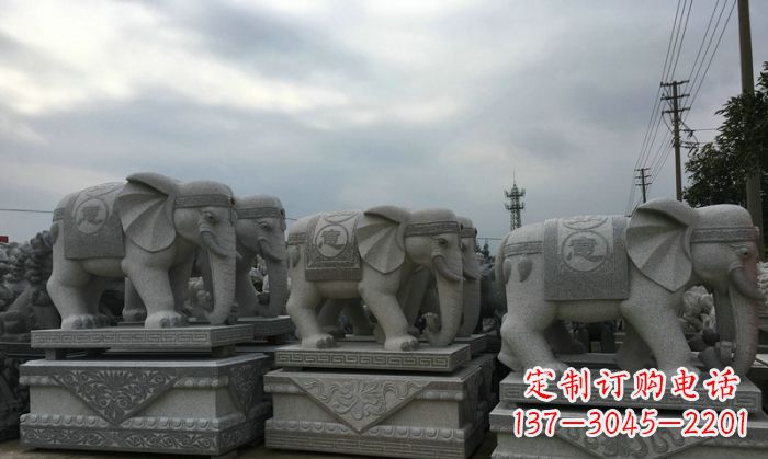 济南公园仿古大象动物石雕