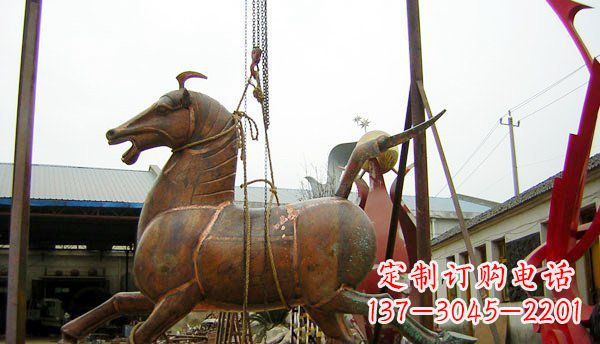 济南公园仿古马动物铜雕