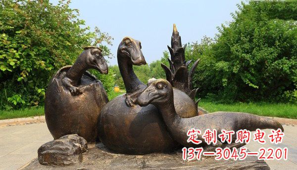 济南公园仿真恐龙铜雕