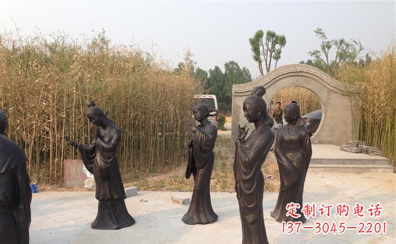 济南古典雅致女人铜雕