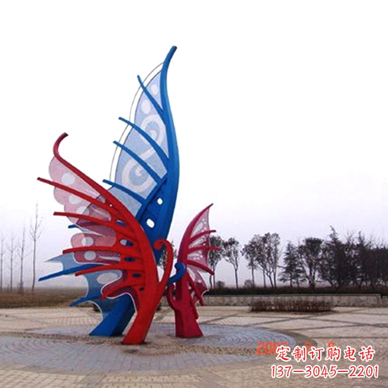 济南精美蝴蝶不锈钢景观雕塑