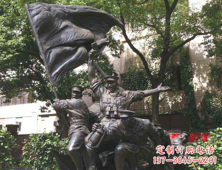 济南公园红军打仗纪念铜雕