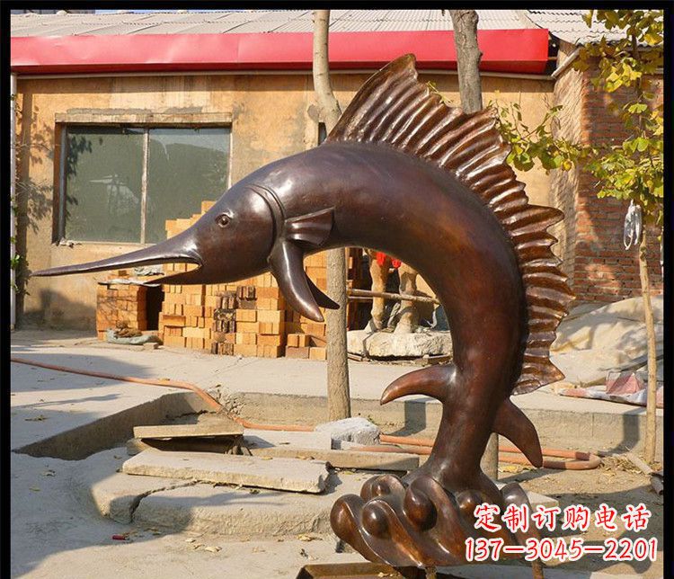 济南动物雕塑——海洋剑鱼铜雕