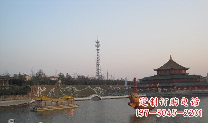 济南静谧自然,金鱼铜雕精美绝伦