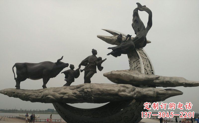 济南非凡爱恋不锈钢牛郎织女雕塑