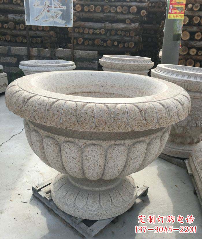 济南高质量大理石花盆石雕