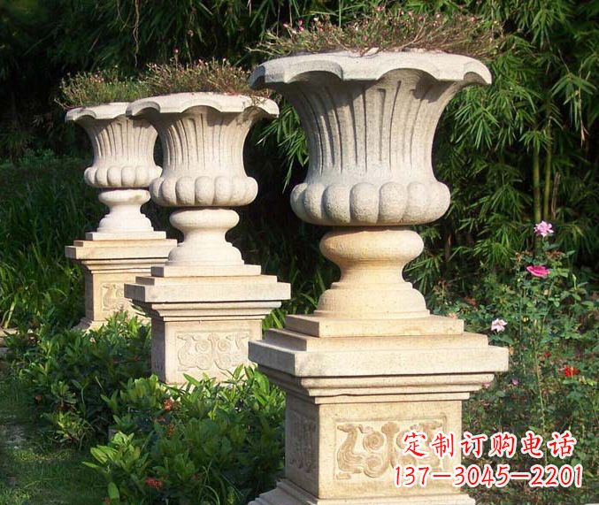 济南高质量大理石花盆石雕