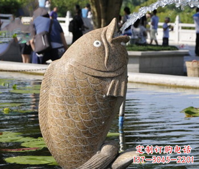 济南大理石鲤鱼喷泉石雕