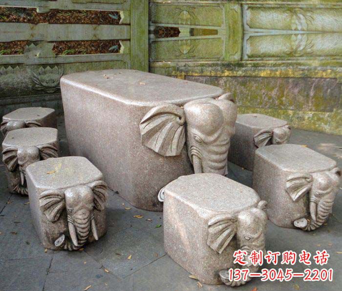 济南精美小象大理石雕塑