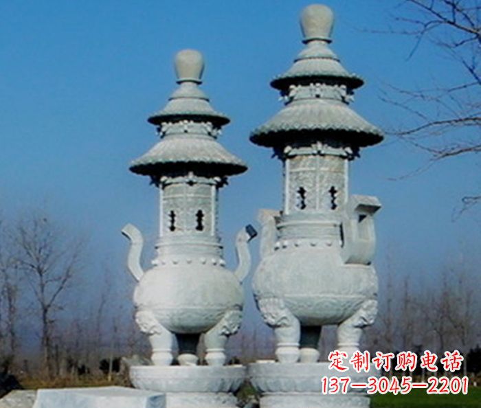 济南公园景观仿古石雕香炉