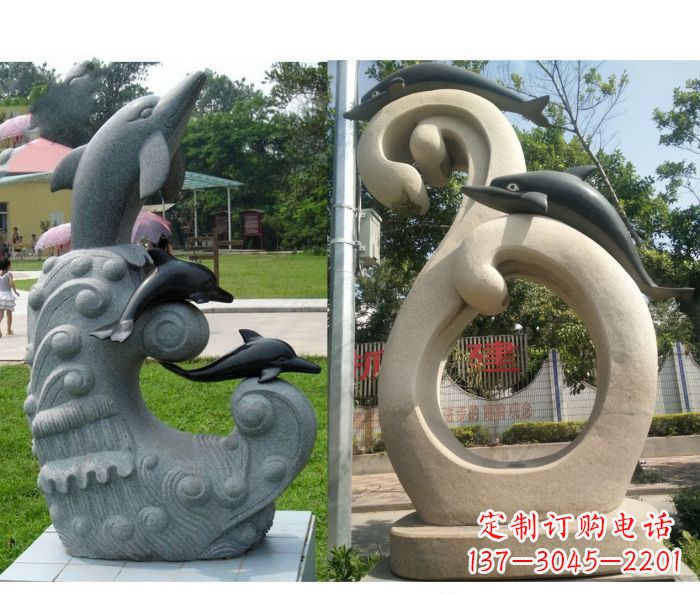 济南海豚雕塑,让你的公园景观更加优美缤纷