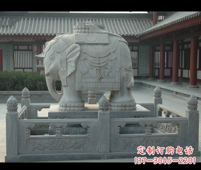 济南公园景观驮宝大象石雕