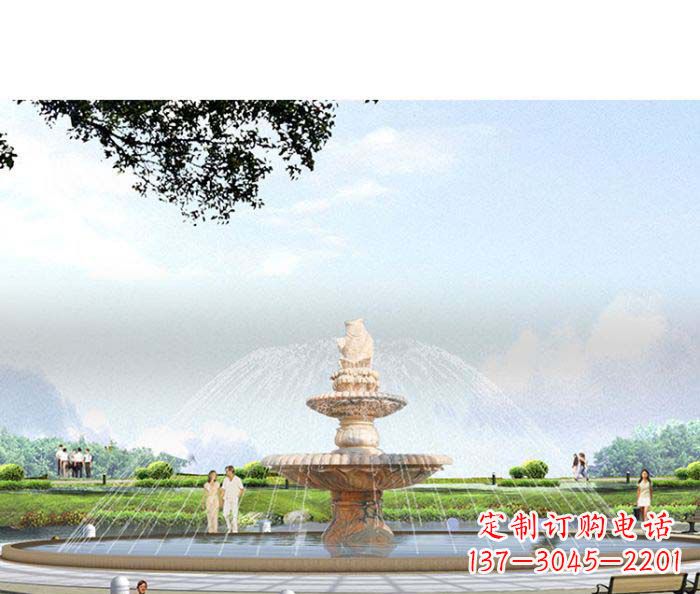 济南精美玉鲤鱼雕塑 精良景观装置