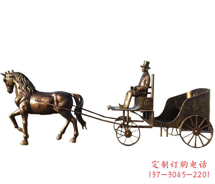 济南马车玻璃钢仿铜雕塑