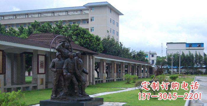 济南公园军人人物铜雕