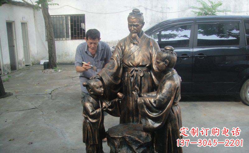 济南公园孔融让梨景观铜雕