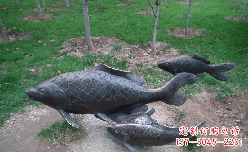 济南艺术记忆——公园装饰铜雕鲤鱼