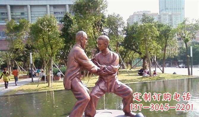 济南太极拳铜雕精美工艺品