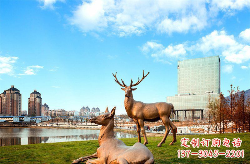 济南优质精美羚羊铜雕塑