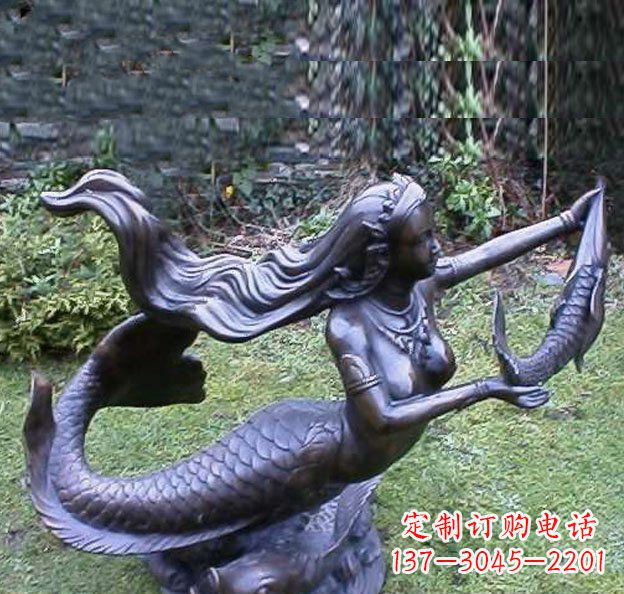 济南美人鱼铜雕,精美传情