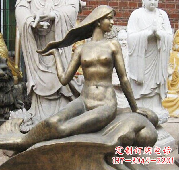 济南精美铜质美人鱼雕塑