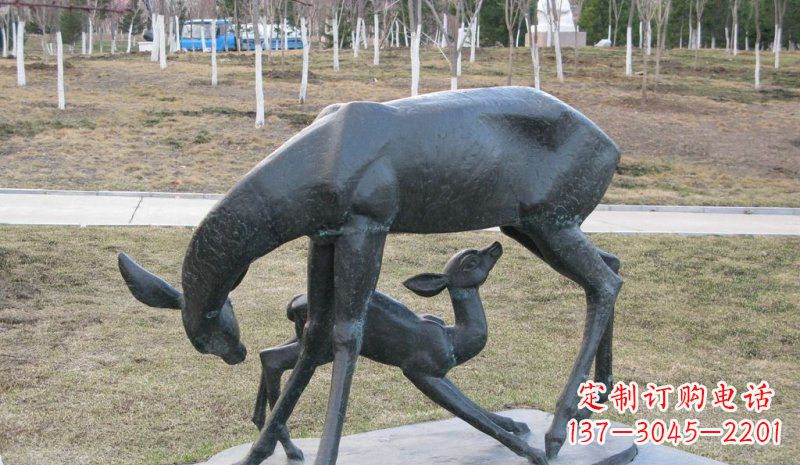 济南高档铜雕动物母子鹿