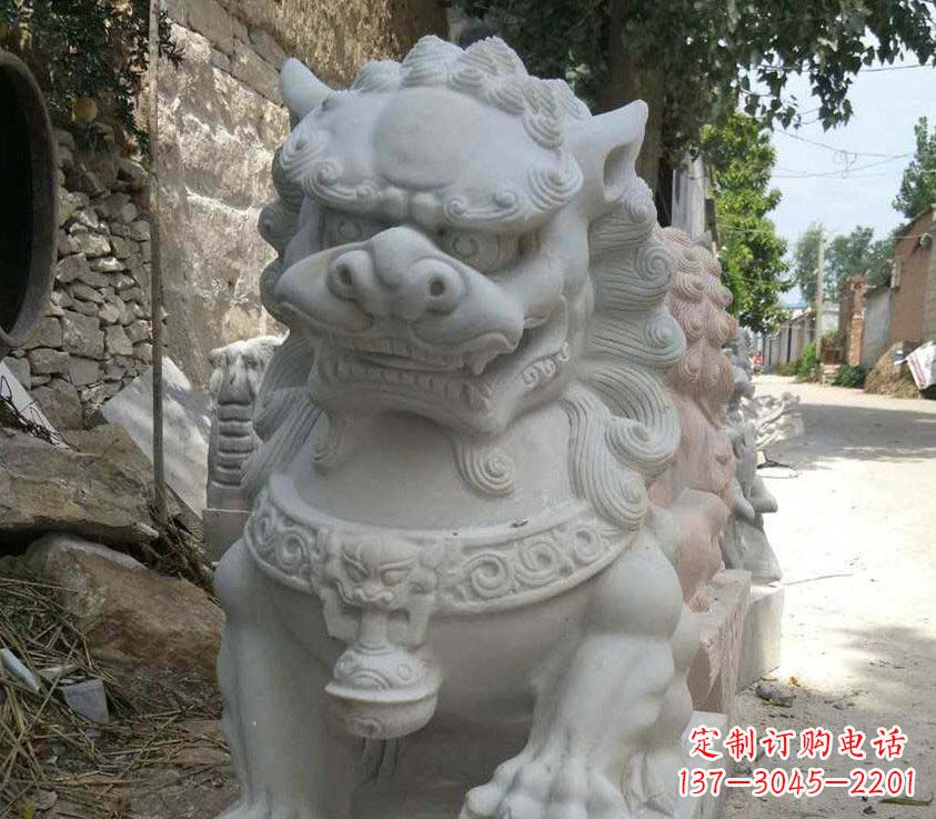 济南公园母子狮子景观石雕