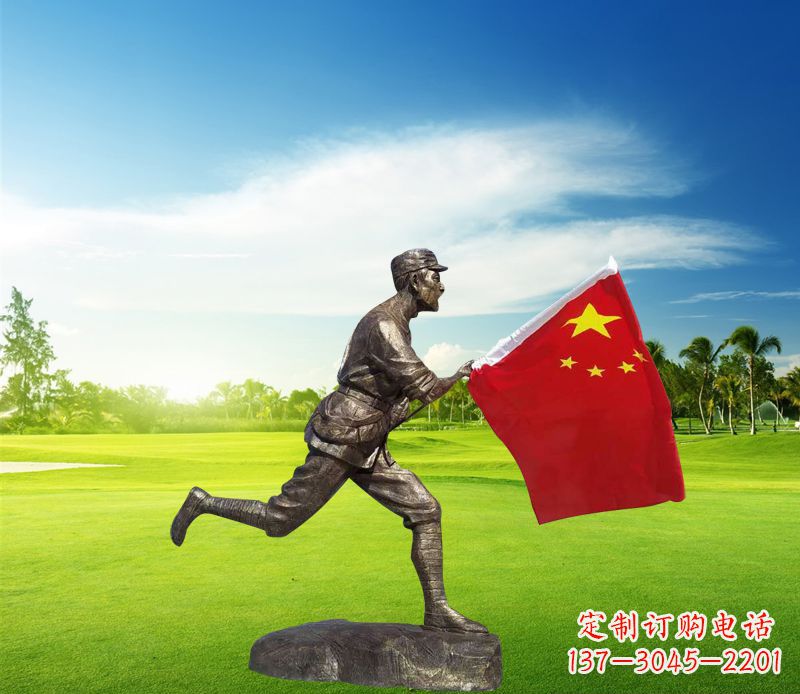 济南精美国旗铜雕