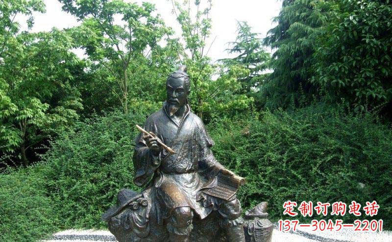 济南传统风情渔翁铜雕