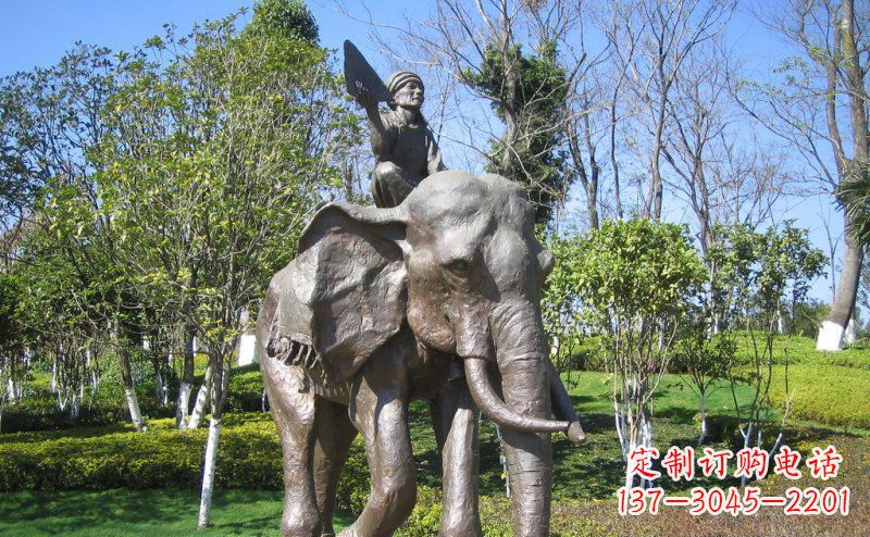 济南 令人惊叹的大象铜雕塑
