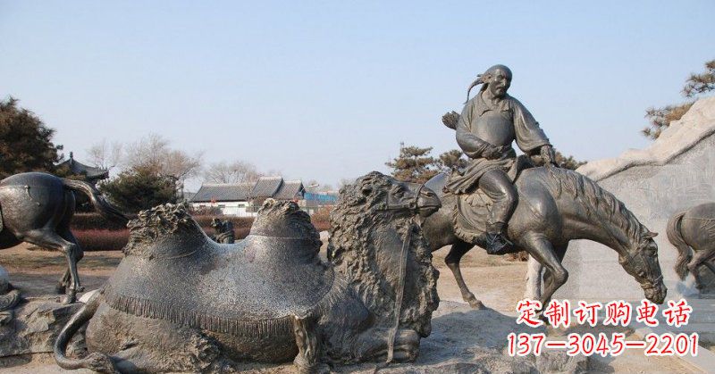 济南精致古典 骑马雕塑