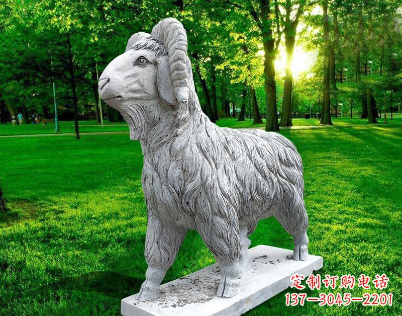 济南欣赏大自然的魅力,园林装饰,定制精美山羊石雕