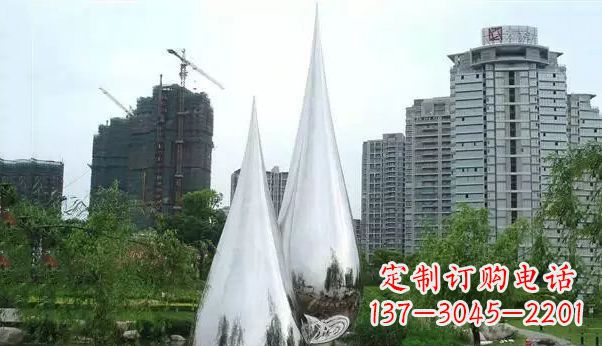 济南公园水滴不锈钢雕塑