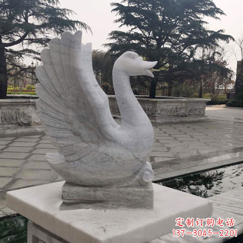 济南精致的天鹅石雕塑