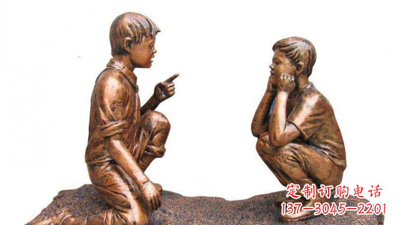 济南专业定制小品铜雕-尊贵的雕塑男孩