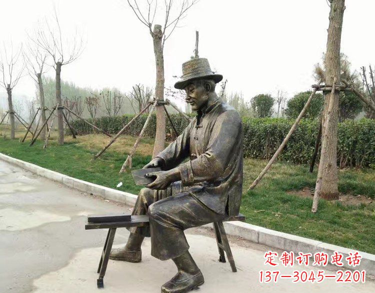 济南铜雕老人雕塑