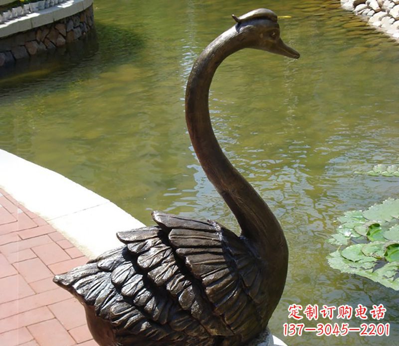 济南公园装饰铜天鹅喷泉雕塑