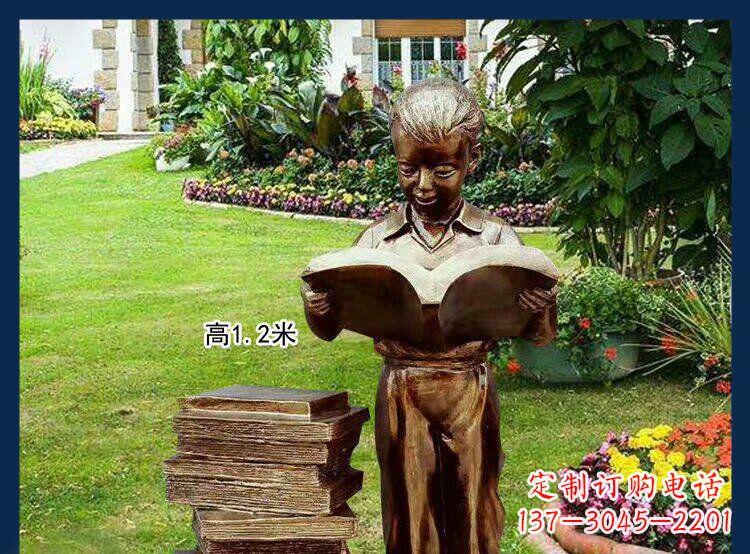 济南公园铜雕西方美女看书人物雕塑
