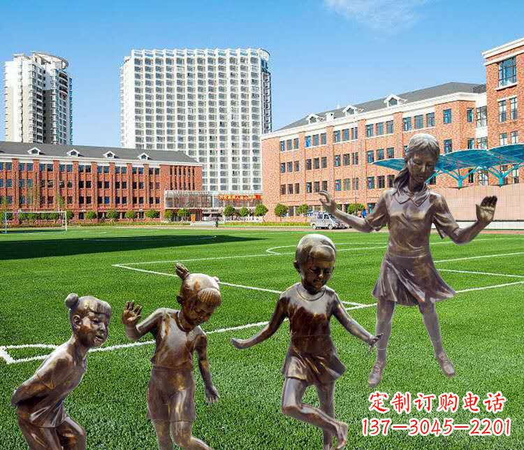 济南中领雕塑定制小孩铜雕