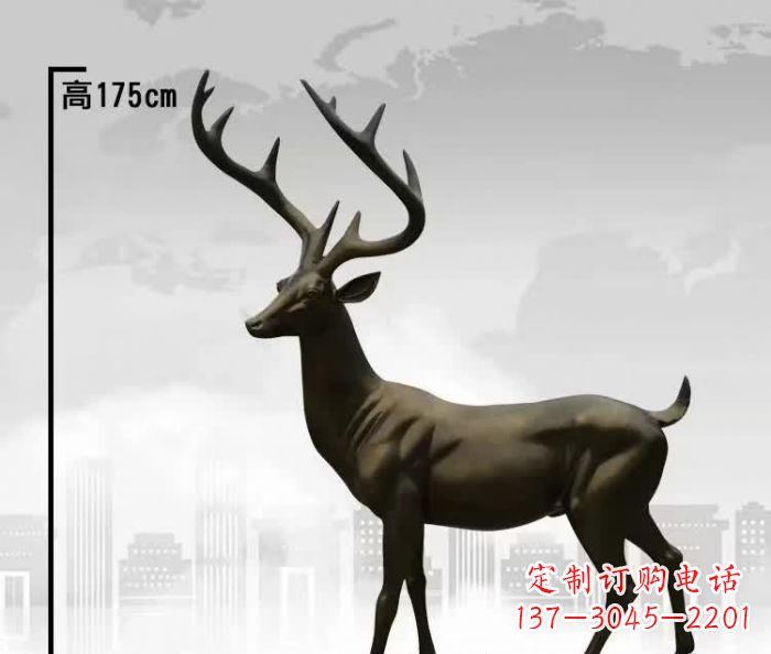 济南公园小鹿铜雕