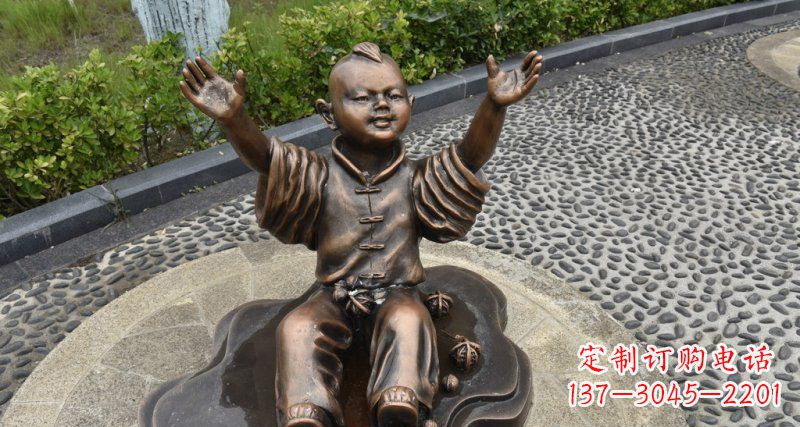 济南精致雕塑,匠心创造——小男孩铜雕