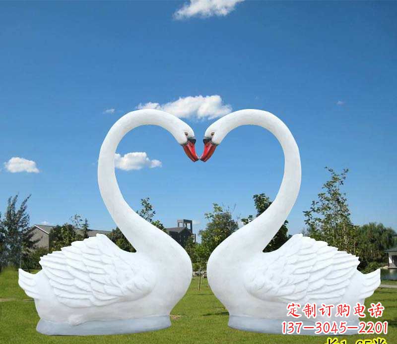 济南玻璃钢仿真天鹅雕塑