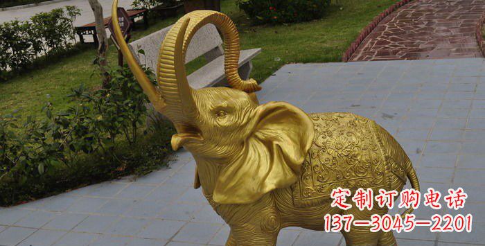 济南公园小象动物铜雕