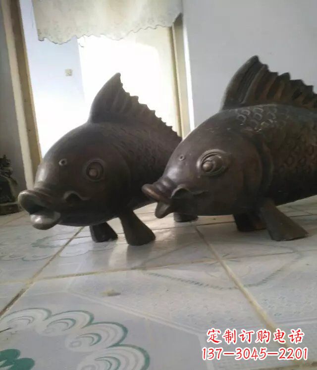 济南公园小鱼景观动物铜雕