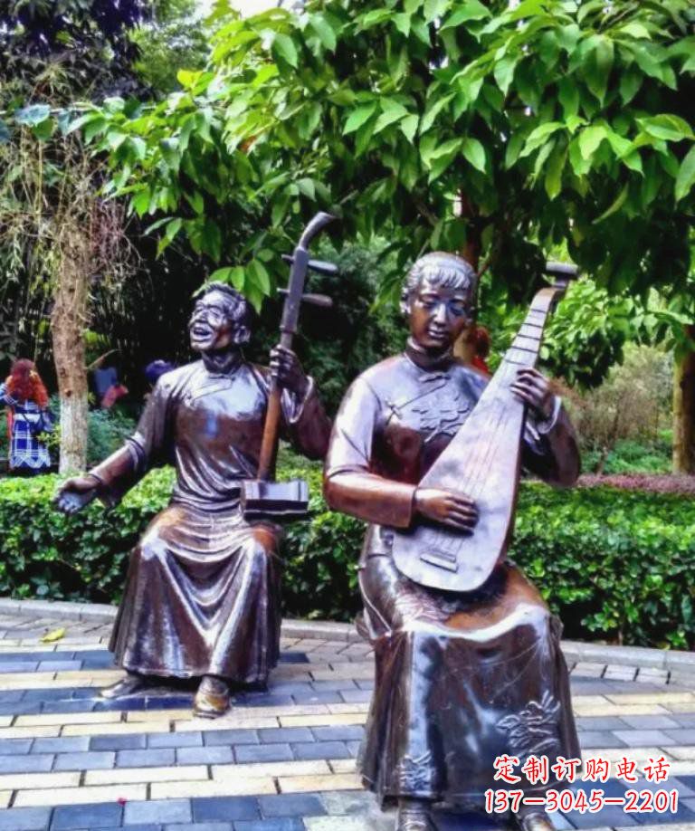 济南以音乐为灵感原点的二胡铜雕