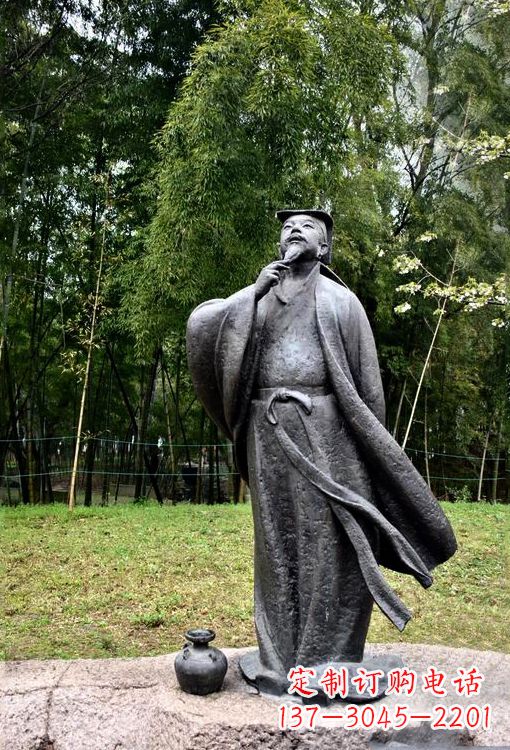 济南诞生于中国古代传奇的雕塑——王羲之铸铜雕塑